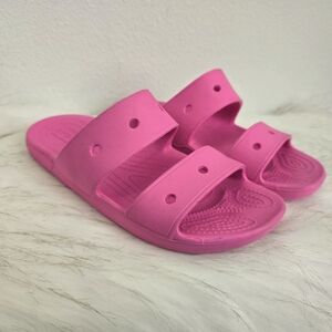 Crocs Iconic Comfort Pink Slide Sandals Women's 9